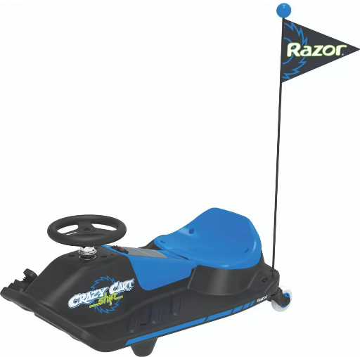 Razor 12V Crazy Cart Shift Electric Drifting Go Kart - Blue/Black Deal