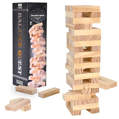 Elbow Room Games Balance Quest Stacking Game with 54 Wooden Pieces