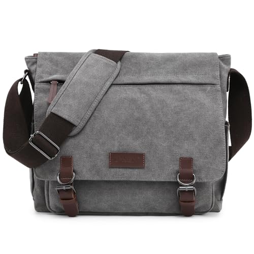 Dasein Large Vintage Canvas Messenger Shoulder Bag for 15in Laptop