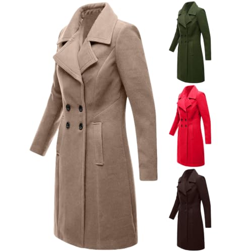 Women Winter Coats Mid Length Pea Coat Deal