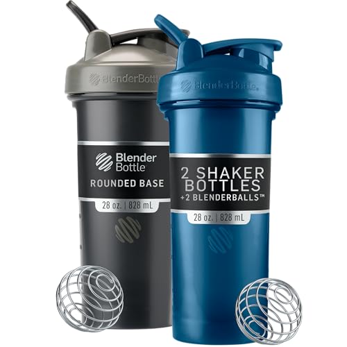 BlenderBottle Classic V2 Plastic Shaker Bottle 2-Pack (28 oz, Black & Navy) Deal