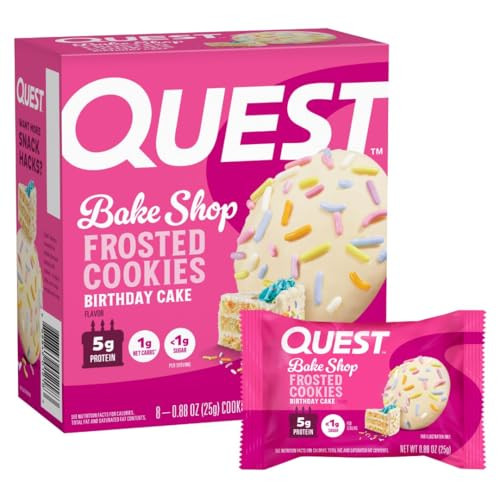 Quest Nutrition Frosted Protein Cookies, Birthday Cake, 8 Cookies