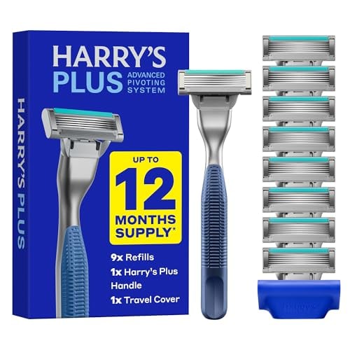 Harry's Plus Razor Handle & 9-Count Blade Refill Cartridges Value Pack Deal
