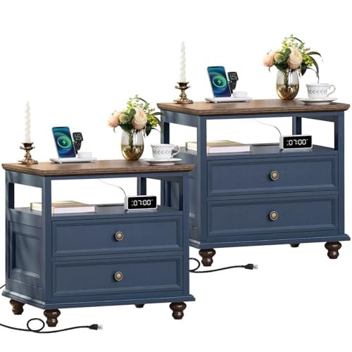 Joaxswe Farmhouse Nightstand with Charging Station Deal
