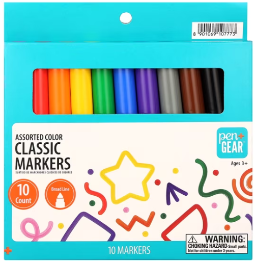 Pen+Gear Classic Markers 10-Count (Broad Line, Assorted Colors) Deal