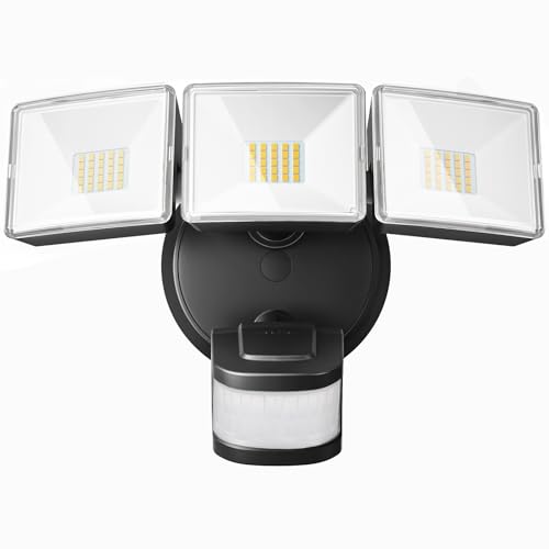 OREiN 4500LM Hardwired Outdoor LED Flood Light w/ Motion Sensor, 180° 50' Detection & Dusk-to-Dawn Mode (Black) Deal
