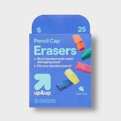 Pencil Cap Erasers 25 Count Deal