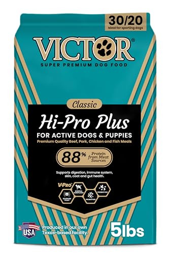 VICTOR Super Premium Dog Food – Hi-Pro Plus Dry Kibble – High Protein Dog Food with 30% Protein, 5-Pound Deal