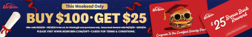 Red Robin $100 Gift Card Deal