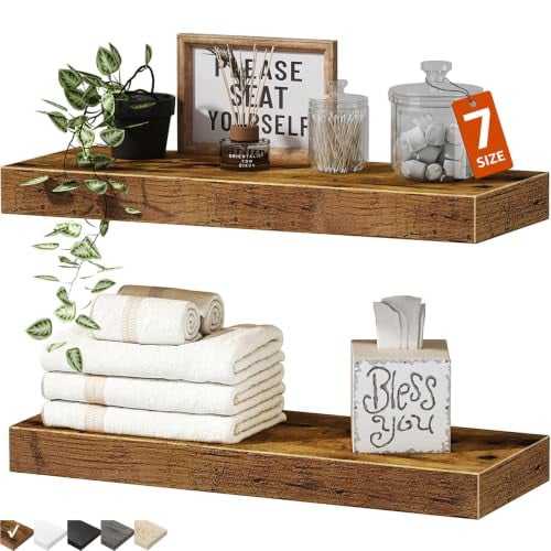 QEEIG Bathroom Floating Shelves 2-Pack 15.7"