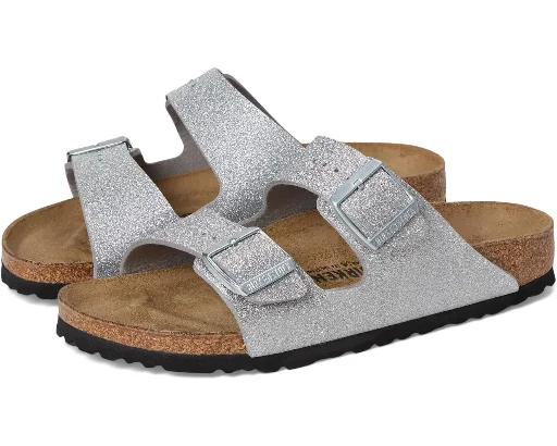 Birkenstock Women's Arizona Shiny Glitter Sandals (Silver) Deal