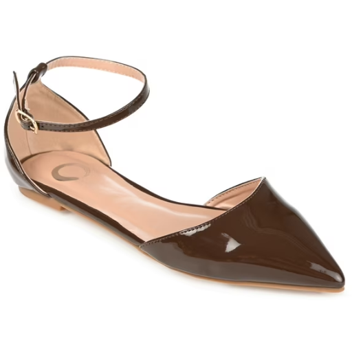 Journee Women's Reba Buckle Pointed Toe Ballet Flats (9 Colors)