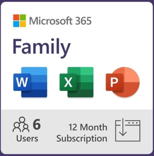 Microsoft 365 Family 1 Year Subscription