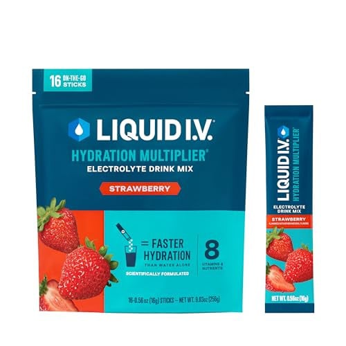 Liquid I.V. Hydration Multiplier Electrolyte Powder, Lemon Lime, 16-Count Deal
