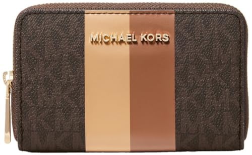 Michael Kors Jet Set Small Zip Around Card Case, Brown/Luggage
