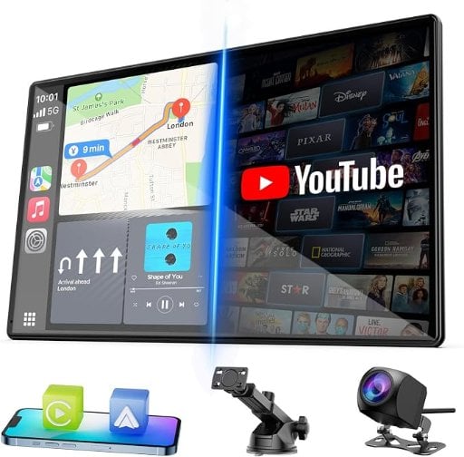 LAMTTO 9" Wireless CarPlay Screen with 720p Backup Camera Deal