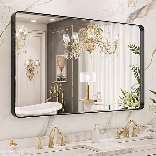 40X36 Farmhouse Black Bathroom Mirror