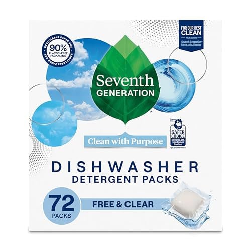 Seventh Generation Dishwasher Detergent Packs, Free & Clear, 72 Count Deal