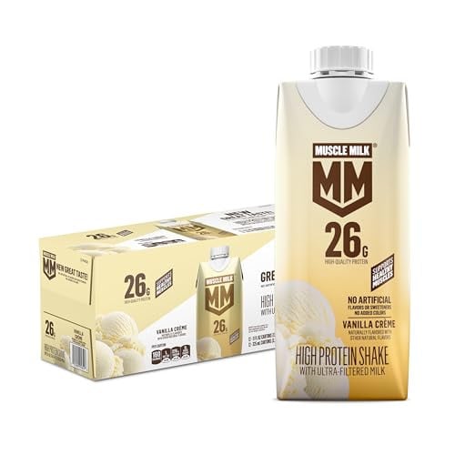 Muscle Milk High Protein Shake, Vanilla Creme, 11 fl oz Cartons, 12-Pack