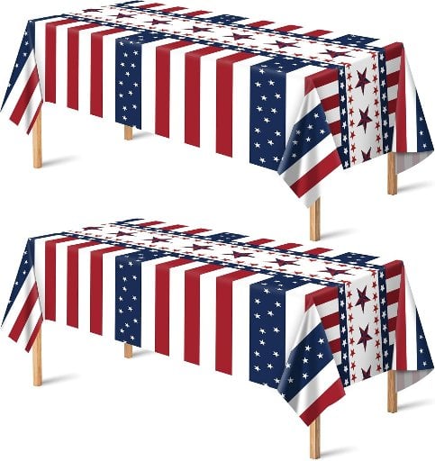 Red White and Blue Tablecloth 2-Pack