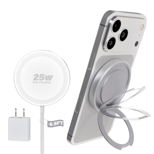 Magnetic Wireless iPhone Charger with Kickstand 6.6FT 25W
