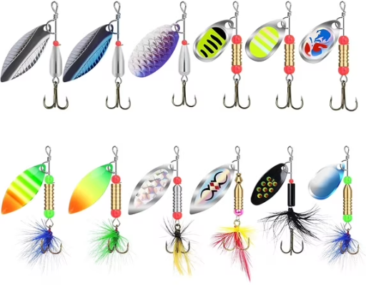 TRUSCEND 12-Pack Swimming or Jigging Fishing Spinners Deal