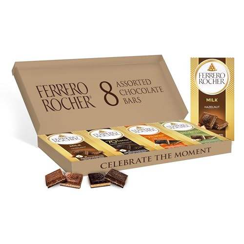 Ferrero Rocher Premium Hazelnut Chocolate Bars 8-Pack
