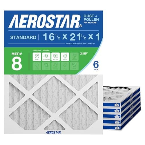 Aerostar 16.5x21.5x1 MERV 8 HVAC Furnace & Air Conditioner Filters (6 Count) Deal