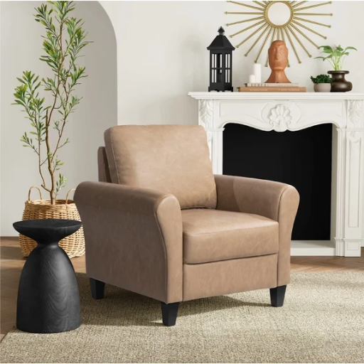 Lifestyle Solutions Alexa Club Chair Brown Faux Leather Deal