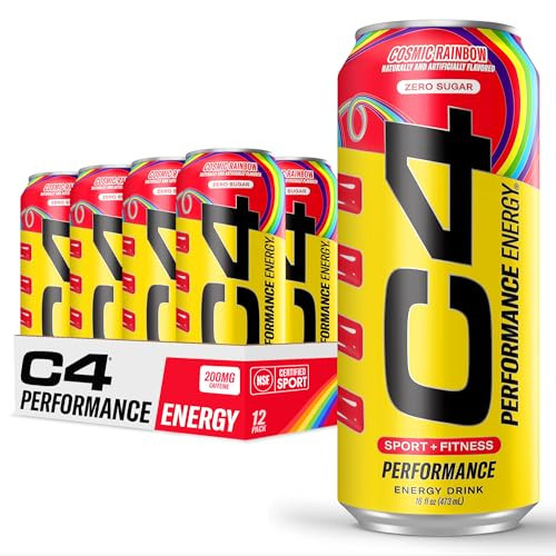 Cellucor C4 Performance Energy Drink Cosmic Rainbow 16 Fl Oz (12 Pack)