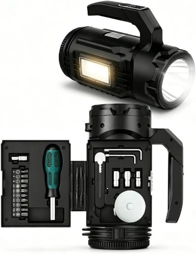 Rechargeable Flashlight, Multi-Tool Camping Lantern Deal