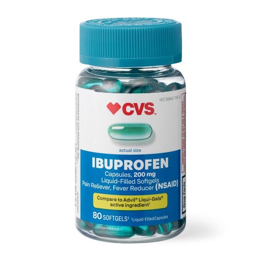 CVS Ibuprofen 200 MG Liquid Filled Softgels, 80 Count