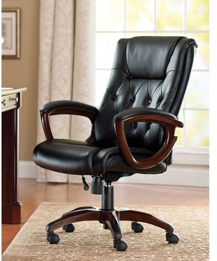 Better Homes and Gardens Executive Mid-Back Manager's Office Chair (Black Bonded Leather) Deal