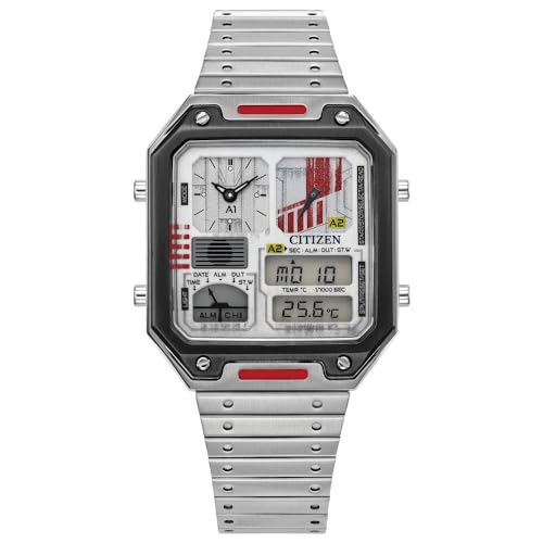 Citizen Men's Star Wars Rebel Pilot Vintage Ana-Digi Quartz Stainless Steel Watch, Rectangular Deal