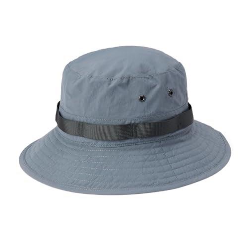 Amazon Essentials Men's Wide Brim Sun Bucket Hat, Grey, Large-X-Large