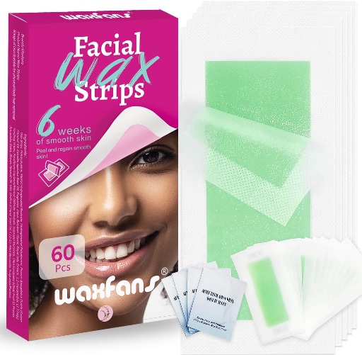 60 Count Face Wax Strips for Hair Removal