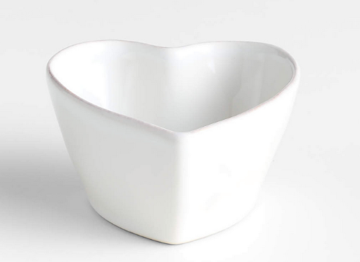 8-Oz Marin White Stoneware Heart Ramekin