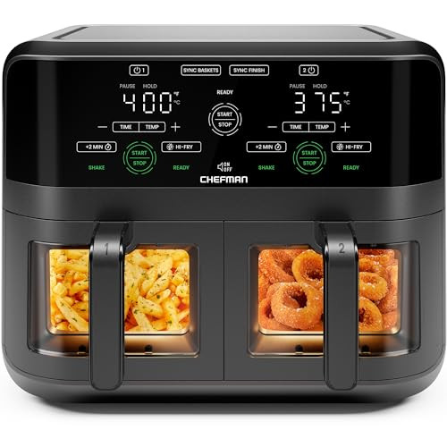 Chefman Dual Basket Air Fryer w/ Digital Touchscreen 6-Quart