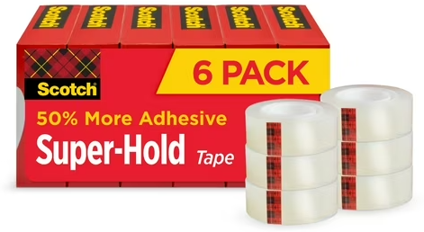 Scotch Super-Hold Tape 6-Rolls, Clear, 3/4 in. x 800 in.