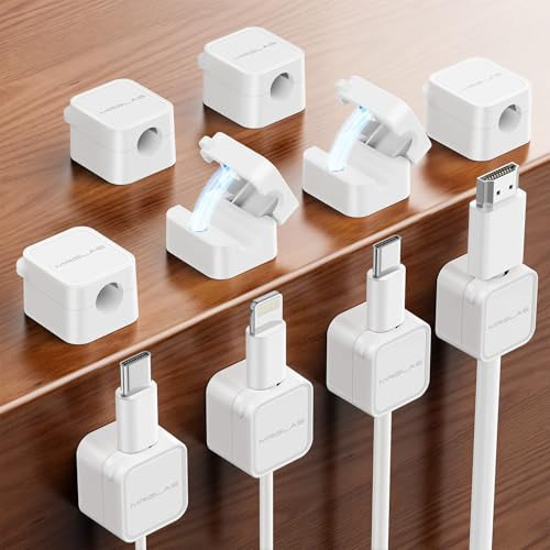 MRGLAS Cord Organizer / Magnetic Cable Clips 10-Pack