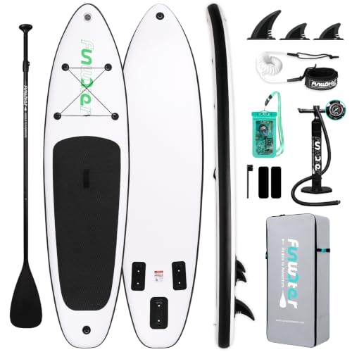 FunWater Inflatable Stand-Up Paddle Board 10'6" x 33" w/ Paddle, Pump, Backpack & Accessories Deal