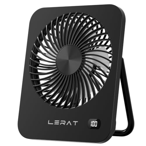 Lerat 6.54" 5-Speed Portable USB Rechargeable Desk Fan w/ LED Display Deal
