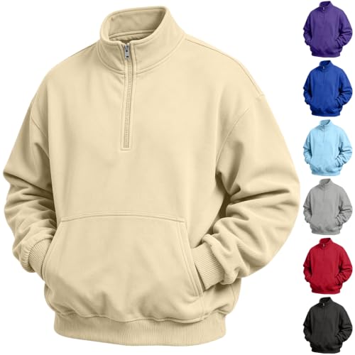 Mens Fleece Quarter Zip Pullover Sweatshirts Deal