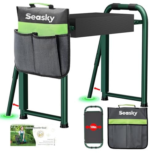 Seasky Foldable Garden Kneeler and Seat, Anti-Tipping Gardening Bench