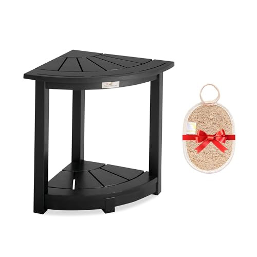 Victory Relax Acacia Wood Corner Shower Stool