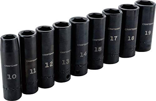 CRAFTSMAN 9-Piece Impact Socket Set, Metric, 3/8"