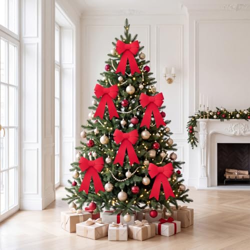 DazSpirit Red Christmas Bow, 1-6 Pack Deal