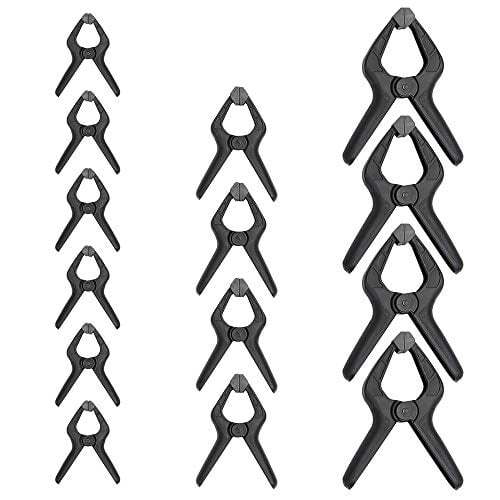 Amazon Basics 14-Piece Nylon Spring Clamp Set, 6 Pack 3-3/8-inch, 4 Pack 4-1/2-inch, 4 Pack 6-1/2-inch