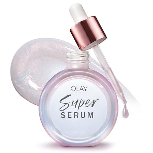 Olay Super Serum Glow Serum for Face, Activated Niacinamide, Vitamin C & E, Collagen Peptide, AHA, 1.0 Oz Deal