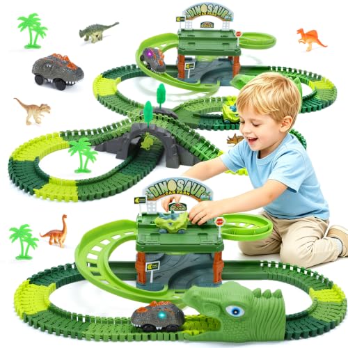 EagleStone 241 PCS Dinosaur Track Set with Dual-Level Parking Garage Deal